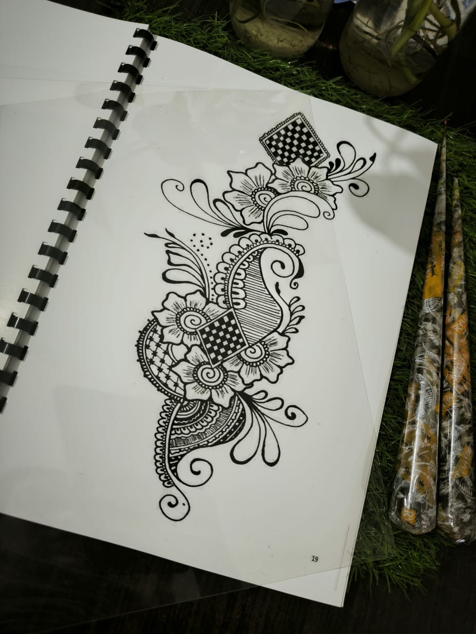 Mehandi Reusable Practice Book + FREE PRACTICE CONE