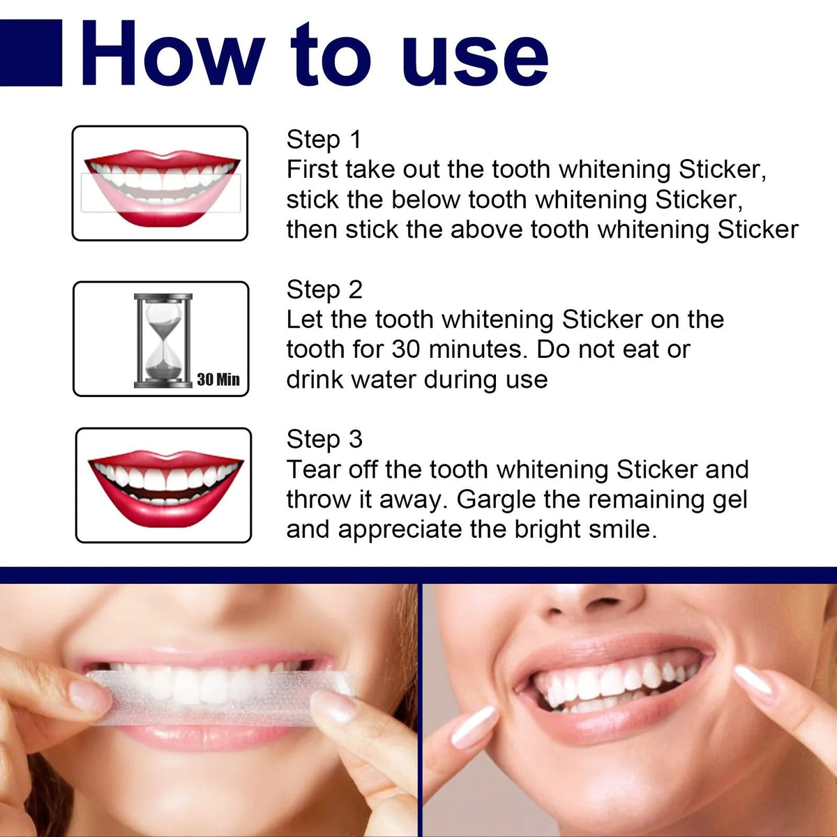 Teeth Whitening Strips For Teeth Mint Flavour 7 Pairs (14 Strips)